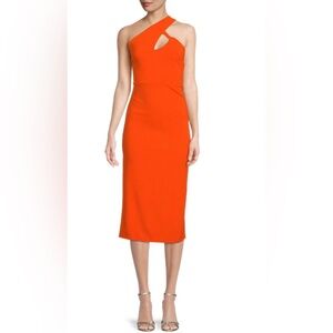 NWT RACHEL RACHEL ROY ONE SHOULDER MIDI DRESS IN APEROL SPRITZ